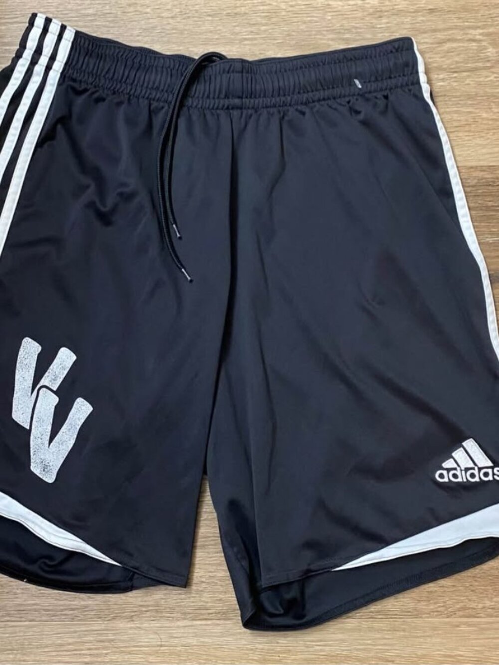 Adidas Men’s Medium Climacool Athletic Running Soccer Shorts Black White 3-Strip